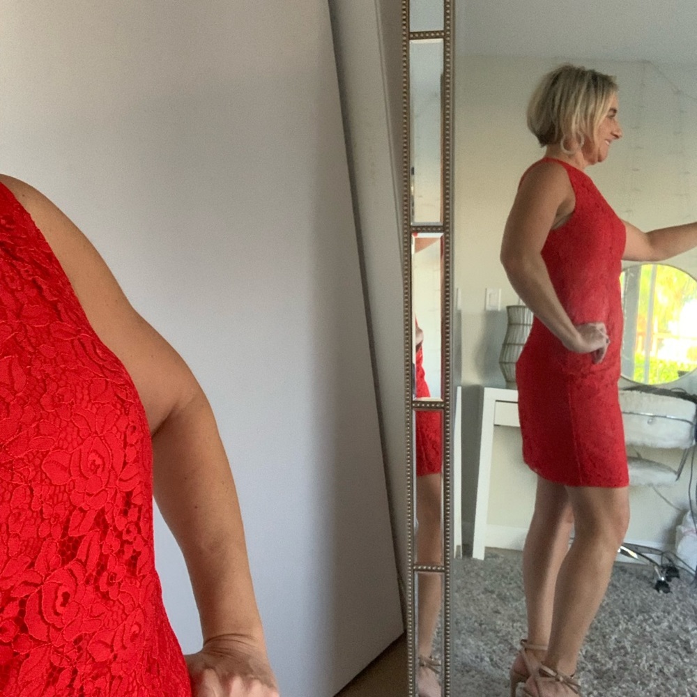 Beautiful red floral lace overlay dress! - Picture 10 of 10